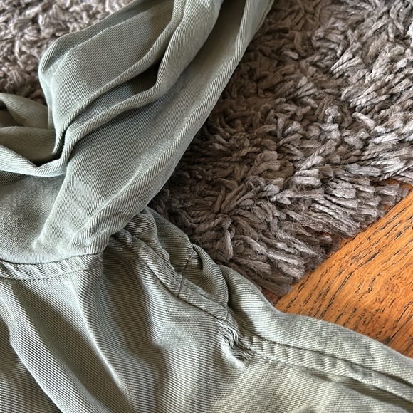 Rails Jacket Collins Olive Green Full Zip Snap Military Utility Linen Blend - Picture 9 of 15